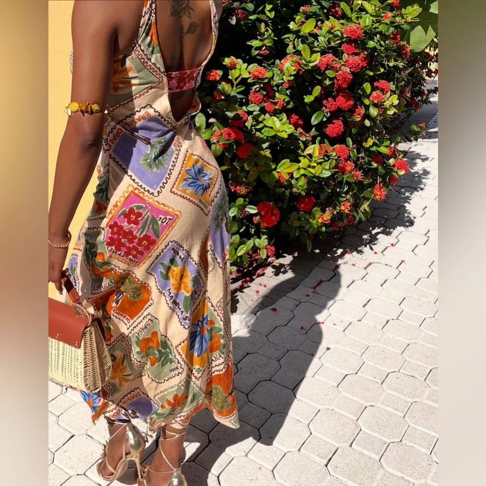 ๐ PAPER HEART (ANTHROPOLOGIE) Herbs and Spices Maxi Dress. Size XL. Good Cond! - Picture 2 of 13